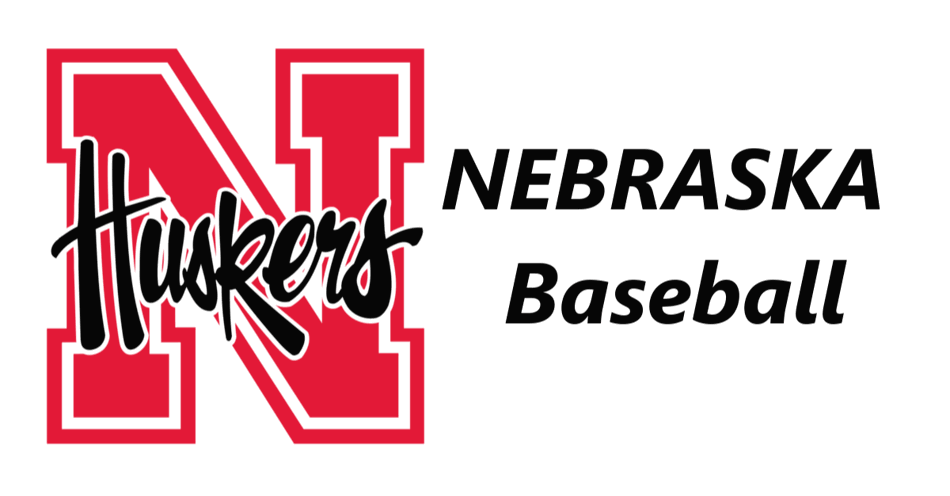 Nebraska Husker logo with the words Nebraska Baseball on the right.